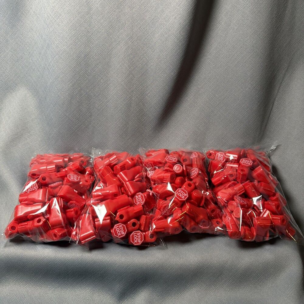 160qty New Red Plastic Peg Hook Stop Locks Retail Security - KEY NOT INCLUDED-L